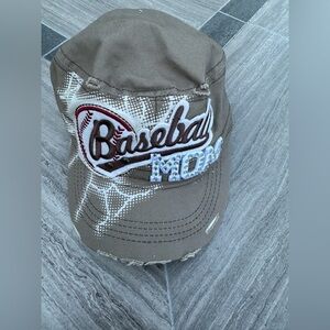 Baseball Mom Cap with Embellishments Distressed